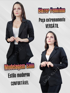 Blazer Feminino Casaco Max Social Alongado Slim Acinturado na internet