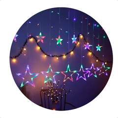 Cascata De Estrela 138 Leds 8 Funções 2,5m Extensível 127V