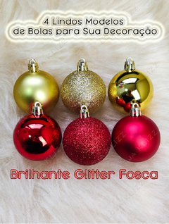 Bola de Natal 60 unidades Decoradas Estrela Bolinhas 5cm - loja online