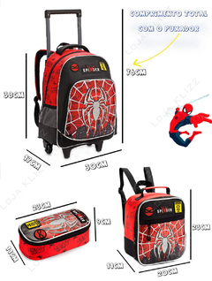 Kit Mochila de Rodinhas Infantil Escolar Super Spider Aranha - comprar online