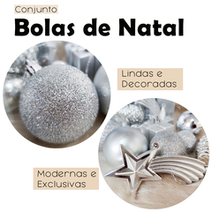 Bolas de Natal 26Un Decoradas Mista Estrela Cadente Presente - KLIZZ