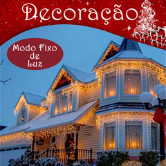 Cascata 200 Leds 5 Metros Luz Fixa Decoração de Natal Extensível - KLIZZ