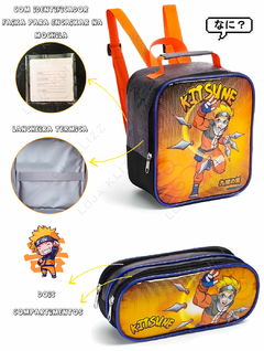 Kit Mochila de Rodinhas Infantil Escolar Super Kitsune Anime - comprar online