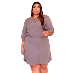 Imagem do Vestido Chamise Plus Size Feminino Camisão Soltinho Botões