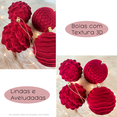 Bolas de Natal Camurça Grande 10cm Conjunto 16Un Decorada 3D na internet