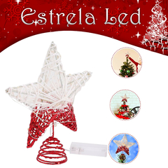 Estrela Ponteira Para Arvore de Natal 30cm Aramada com Leds - KLIZZ