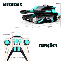 Imagem do Carrinho Controle Remoto Brinquedo Tanque de Guerra Lança Bolinha De Gel