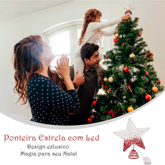 Estrela Ponteira Para Arvore de Natal 30cm Aramada com Leds - loja online