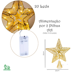 Estrela Ponteira Arvore de Natal Grande Aramada com Leds - comprar online