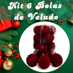 Bolas de Natal Camurça Grande 10cm Conjunto 6Un Decorada 3D na internet