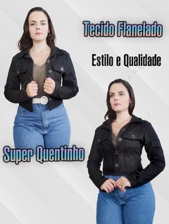 Jaqueta Feminina Soft Casaco Malu Slim Blusa de Frio Botões KLIZZ - loja online