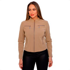 Jaqueta Feminina Couro Nobuck Casaco Forrado Blusa Impermeável - comprar online