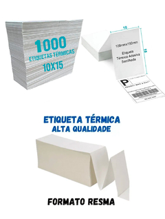 1000 Etiquetas Térmica Adesiva 10x15 Sem Rolo Formato Resma - KLIZZ