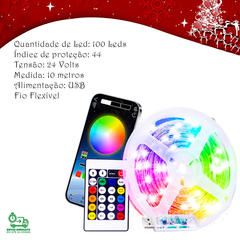 Cordão Pisca Pisca Luz Led Smart Decoração 10m Controle Remoto App Bluetooth - comprar online