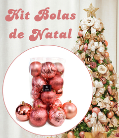 Bolas de Natal Conjunto 16 Un Grande 10cm Mista Decorada - KLIZZ