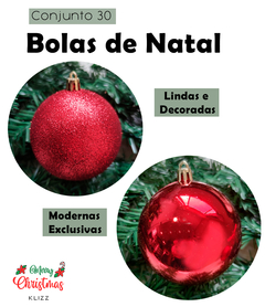 Bola de Natal 12 Unidades Grande 8cm Mista Glitter Luxo na internet