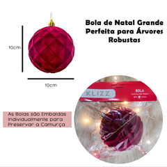 Bolas de Natal Camurça Grande 10cm Conjunto 6Un Decorada 3D - loja online