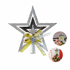 Estrela Ponteira Para Arvore de Natal Vazada Laço 15cm Luxo - loja online
