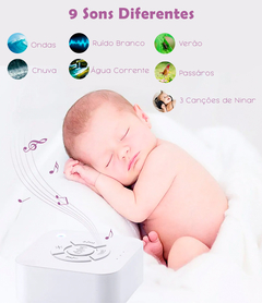 Ruído Branco Útero Ninar Bebê Luminária Sons Relaxantes - KLIZZ