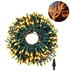 Cordão 100 Leds Luz Natal Fixo 10M Prova D'Água Extensível