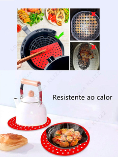 Tapete Protetor Silicone Air Fryer Fritadeira Redondo 20cm - KLIZZ