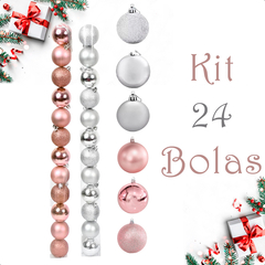 Bola de Natal 24 Unidades Glitter 5cm Bolinhas Decoração - comprar online