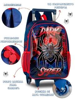 Kit Mochila de Rodinhas Infantil Escolar Dark Spider Aranha na internet