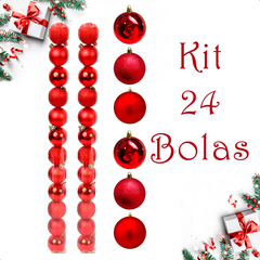 Bola de Natal 24 Unidades Glitter 5cm Bolinhas Decoração - loja online