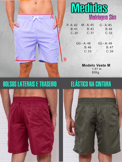 Bermuda Short Masculino Tactel Slim Verão Moda Praia Cores - comprar online