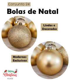 Bola de Natal 6 Unidades Grande 8cm Mista Glitter Luxo - loja online