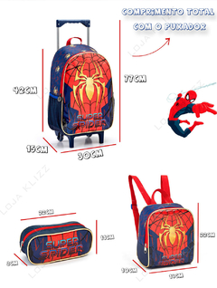 Kit Mochila de Rodinhas Escolar Infantil Super Spider Aranha - comprar online