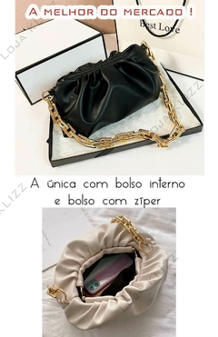 Bolsa Feminina KLIZZ Chain Em Couro Corrente Dourada Luxo - comprar online