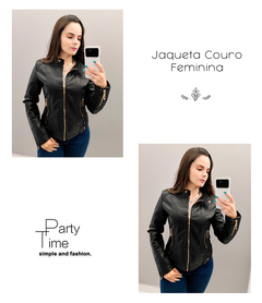 Jaqueta Couro Feminina Lyza Casaco Slim Blusa Impermeável - KLIZZ