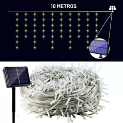 Cascata Pisca Pisca Energia Solar 10m 400 Leds 8 Funções Controle Remoto - loja online