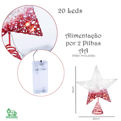 Estrela Ponteira Para Arvore de Natal 30cm Aramada com Leds na internet