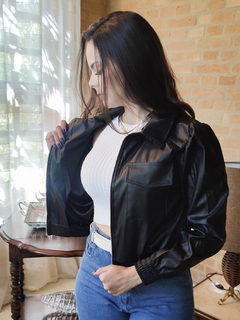 Jaqueta Bomber Feminina Couro Jolene Slim Casaco Blusa Jaquetinha KLIZZ na internet