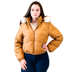 Jaqueta Feminina Dupla Face Puffer Couro PU Casaco Blusa de Frio - loja online