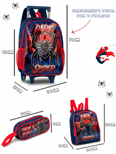 Kit Mochila de Rodinhas Infantil Escolar Dark Spider Aranha - comprar online