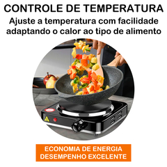 Fogão Elétrico Portátil 1 Boca 1000W Para Mesa Camping 127V