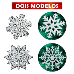 Kit 3 Enfeites Pendente De Natal Floco De Neve Glitter 10cm - loja online