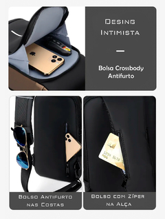 Mochila Bolsa Crossbody USB Antifurto Com Senha Impermeável - loja online