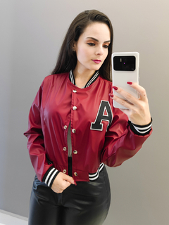 Jaqueta Feminina Bomber Couro Colegial Casaco Blusa de Frio