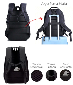 Mochila Antifurto USB Notebook Bolsa Grande Capacidade Impermeável Qualidade Premium - loja online