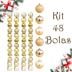 Imagem do Bola de Natal 48 Unidades Glitter 5cm Bolinhas Decoração