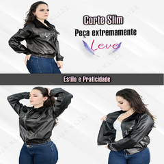 Jaqueta Feminina de Couro Teddy Slim Casaco Blusa Jaquetinha na internet