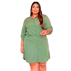 Vestido Chamise Plus Size Feminino Camisão Soltinho Botões - loja online