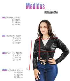 Jaqueta Feminina Couro Courino Pixel Slim Casaco Blusa Moda - comprar online