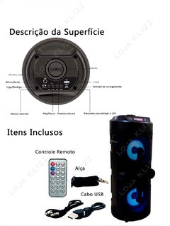 Caixa De Som Xtrad Bluetooth Obass Box Led Portátil - KLIZZ