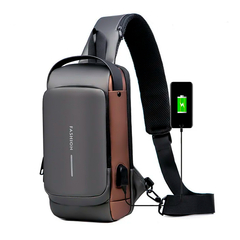 Mochila Bolsa Crossbody USB Antifurto Com Senha Impermeável - comprar online