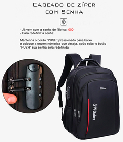 Imagem do Mochila Antifurto USB Notebook Bolsa Grande Capacidade Impermeável Qualidade Premium